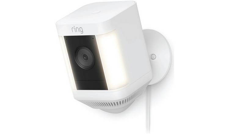 Ring Spotlight Cam Plus plug-in security camera white, imported from the UK
