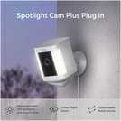 Ring Spotlight Cam Plus plug-in security camera white, imported from the UK