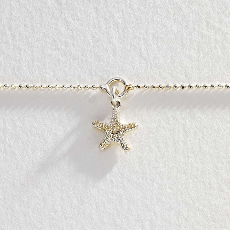 Revere sterling silver anklet with sea star charm, imported from the UK