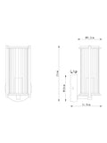 Hertford brass wall light with clear-reeded glass 21cm (British brand)