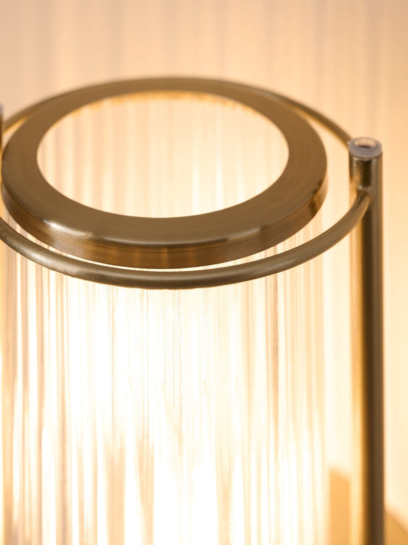 Hertford brass wall light with clear-reeded glass 21cm (British brand)