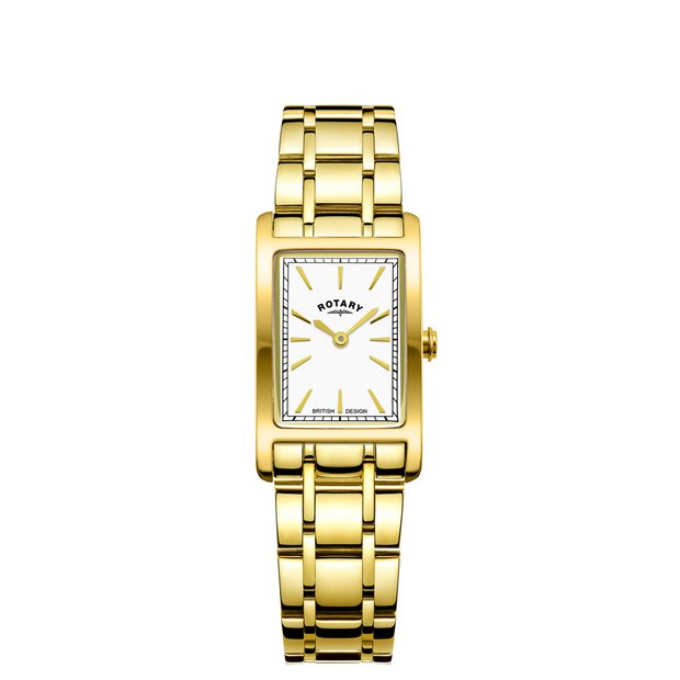 Rotary ladies gold bracelet watch white dial - imported from the UK