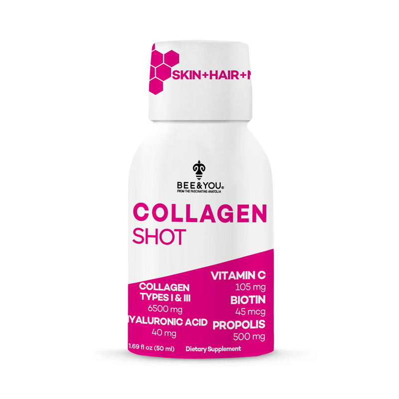 BEE&YOU Collagen Shot 50ml 12-pack, imported from the UK