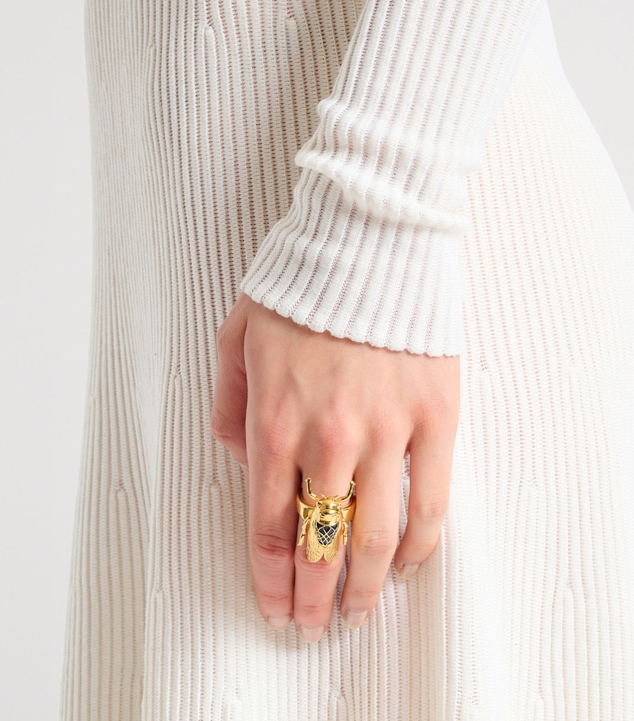 Balmain gold-tone insect ring - British product
