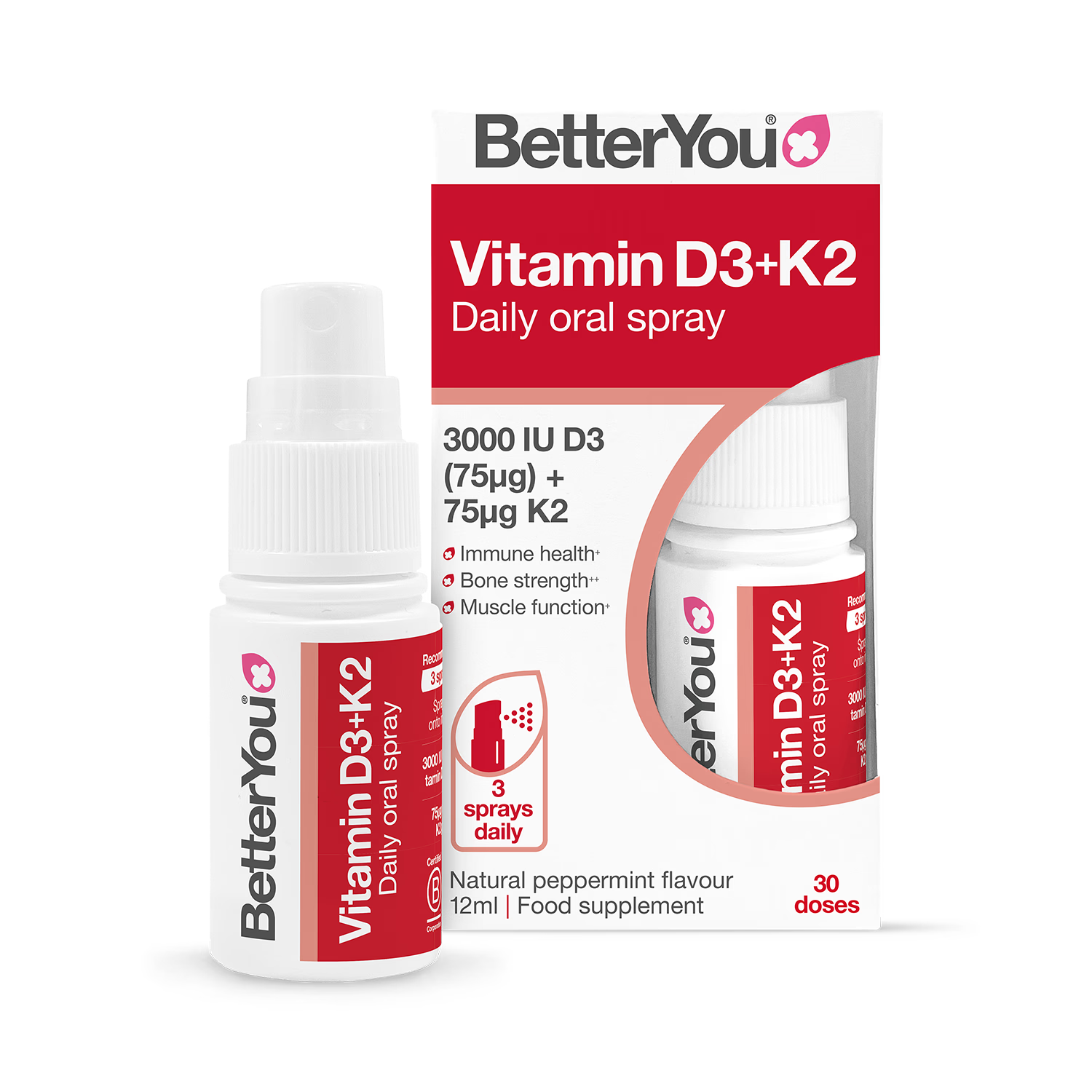BetterYou Vitamin D3 + K2 spray 12ml - British product