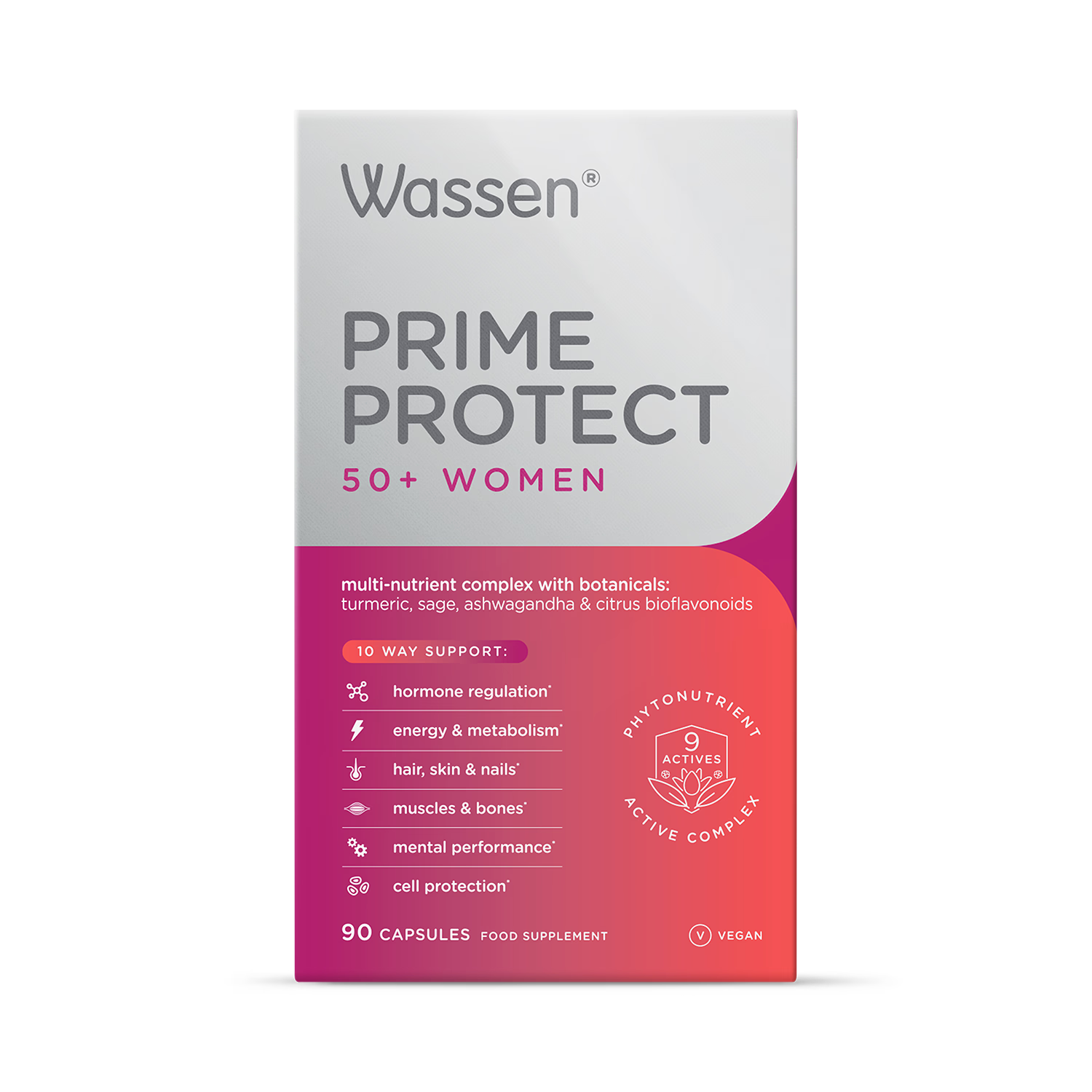 Wassen Prime Protect women 50+ multinutrient mineral capsules, UK version