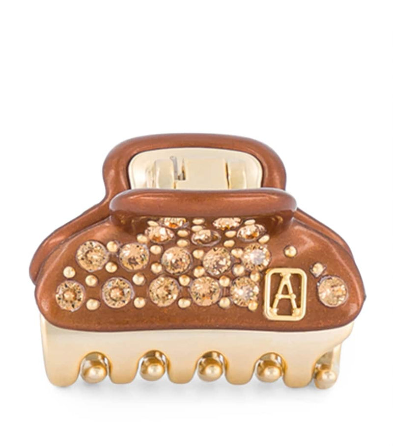 Alexandre de Paris gold-plated crystal-embellished claw hair clip, UK version
