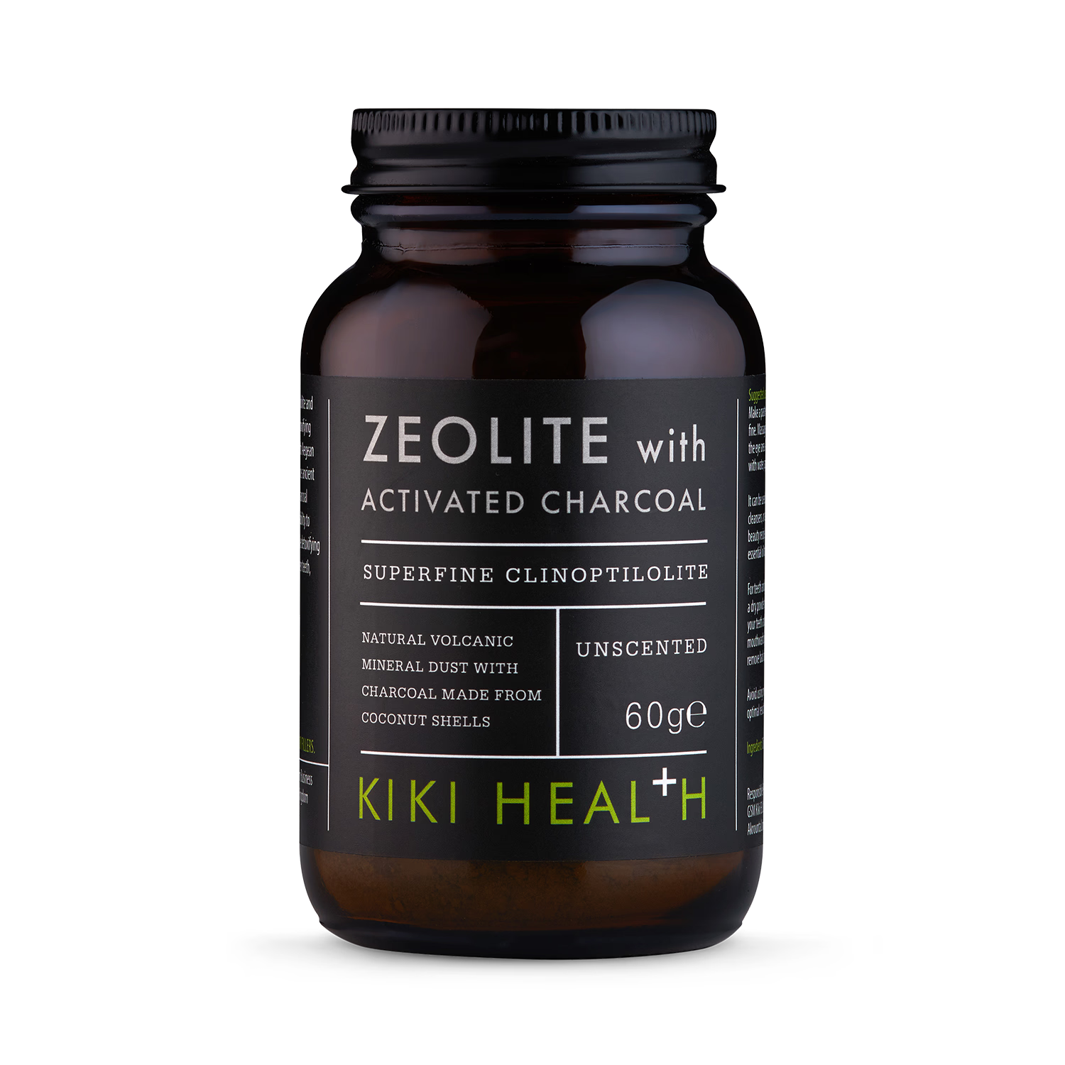 Natural zeolite activated charcoal powder 60g, UK version
