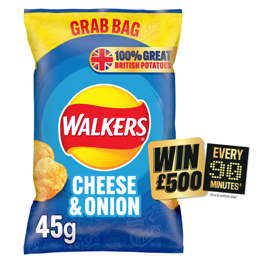 Walkers Cheese & Onion Crisps 45g Sharing crisps Sainsburys   