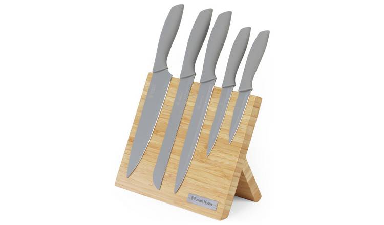Russell Hobbs grey knife block set imported from the UK