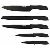 Salter 5 piece knife block set black (British brand)
