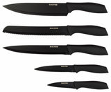 Salter 5 piece knife block set black (British brand)