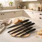 Salter 5 piece knife block set black (British brand)