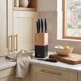 Salter 5 piece knife block set black (British brand)