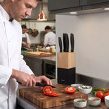 Salter 5 piece knife block set black (British brand)