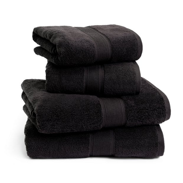 Habitat cotton supersoft black towel bale 4 piece, UK version