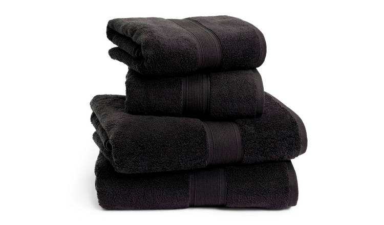 Habitat cotton supersoft black towel bale 4 piece, UK version
