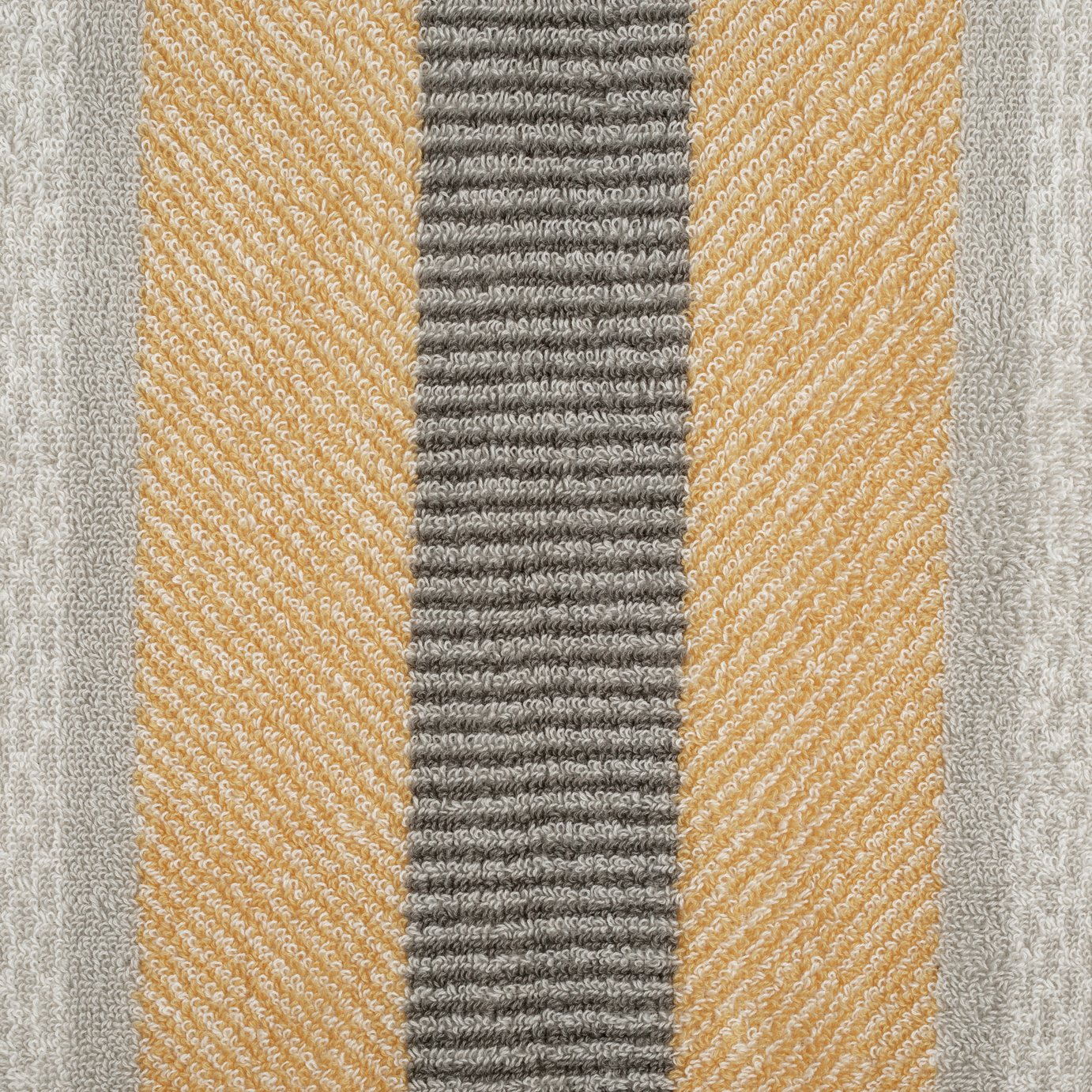 Habitat horizontal stripe mustard towel set 4 piece, UK version