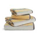 Habitat horizontal stripe mustard towel set 4 piece, UK version