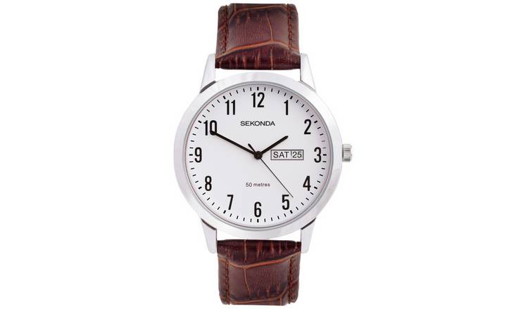 Sekonda men's chronograph watch silver case 38mm, imported from the UK