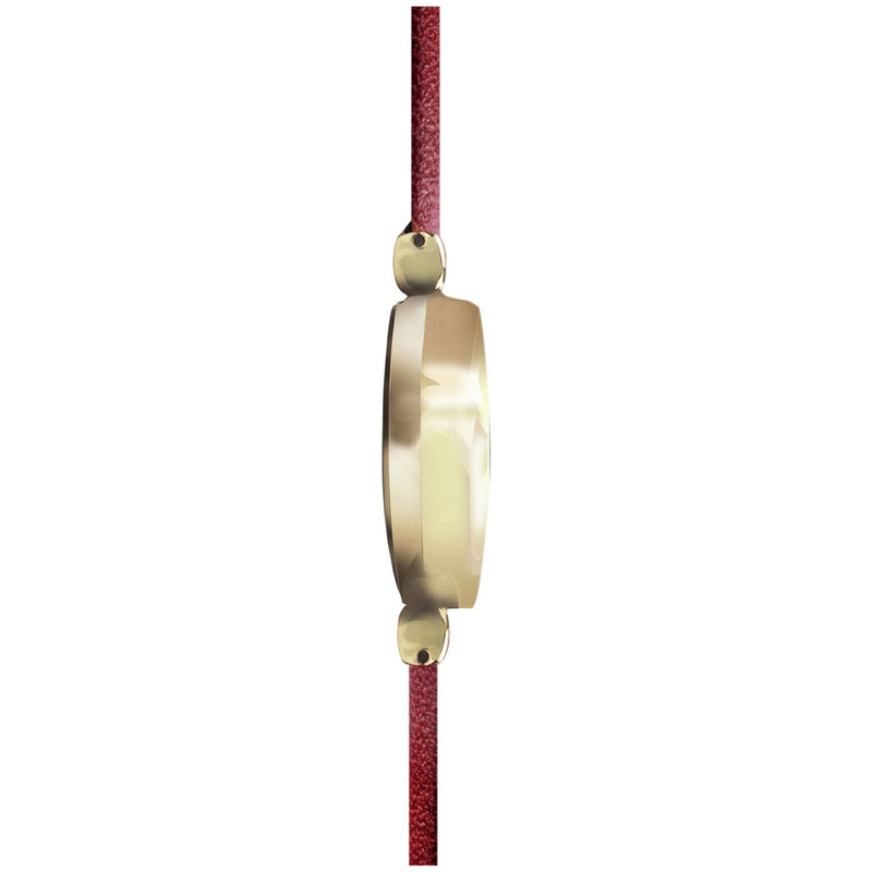 Limit ladies gold-tone burgundy faux leather watch - British product
