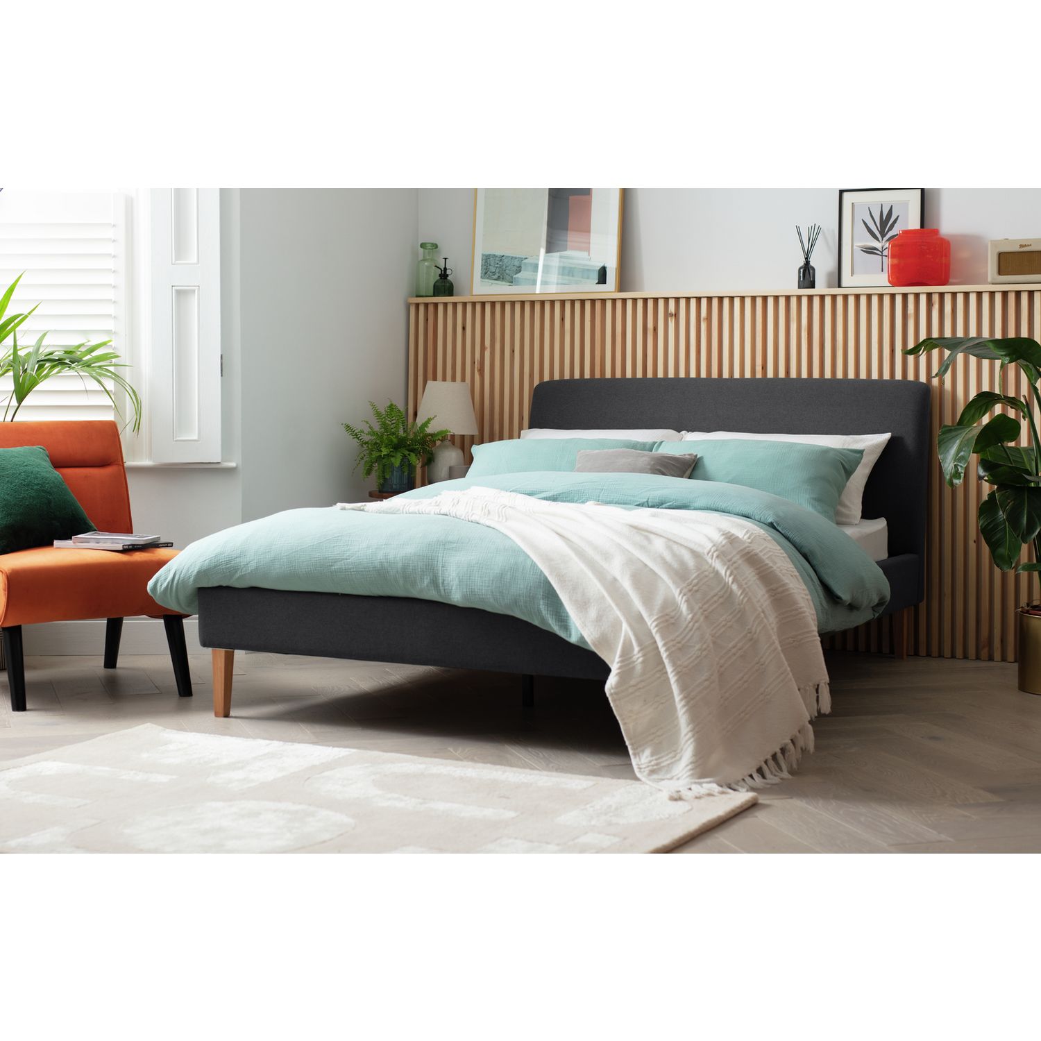 Habitat kingsize charcoal bed frame, UK version