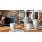 Habitat set of 4 matte white stoneware mugs with 420ml capacity, UK version