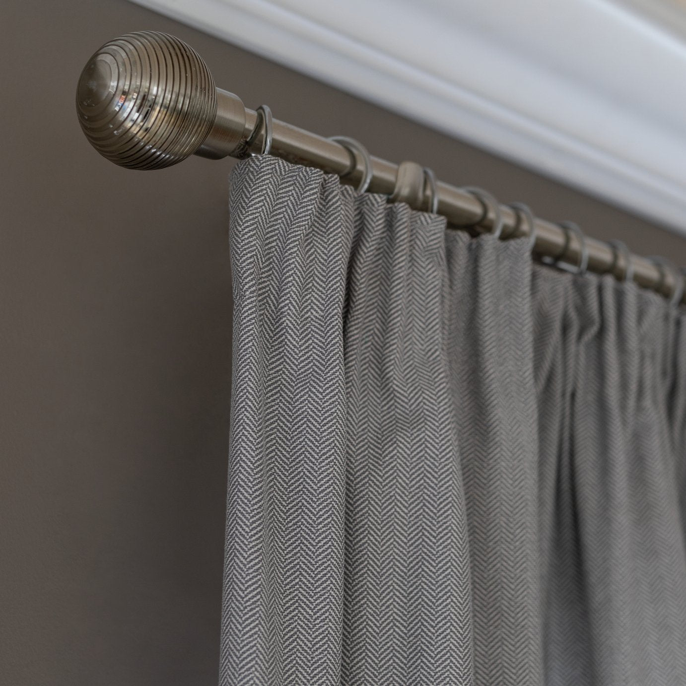 Habitat grey herringbone curtains 168x183cm, UK version