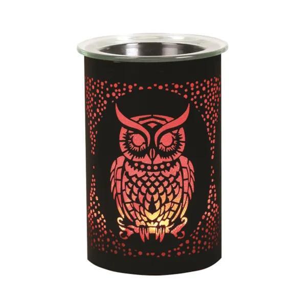 Aroma black electric wax melter 12cm with owl design, UK version