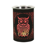 Aroma black electric wax melter 12cm with owl design, UK version