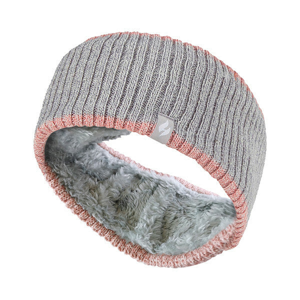 Heat Holders Ladies Fleece Lined Thermal Headband GOODS Superdrug Ribbed Cloud Grey  