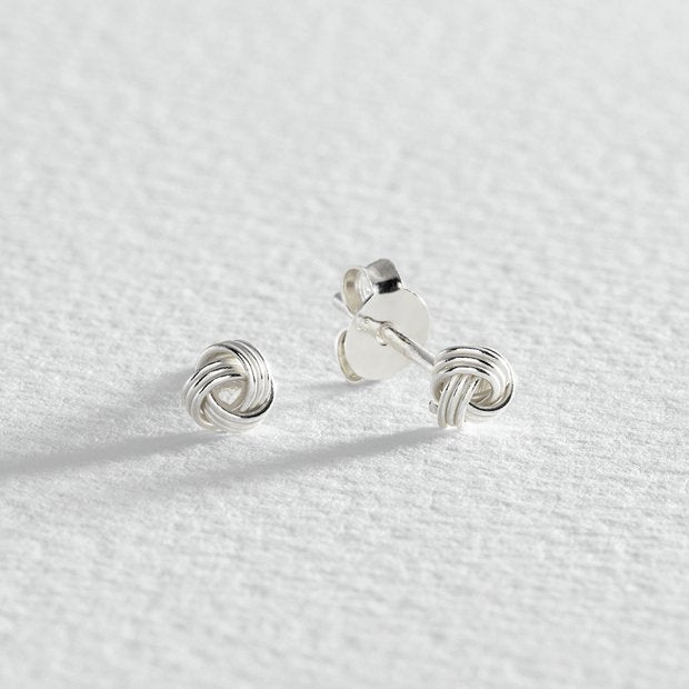 Revere sterling silver triple knot stud earrings (British brand)