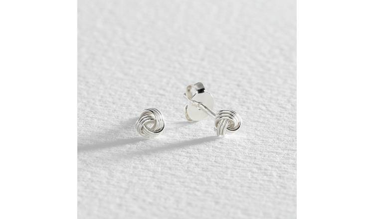 Revere sterling silver triple knot stud earrings (British brand)