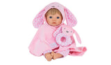 Tiny Treasures pink bunny blanket and rattle set, UK version