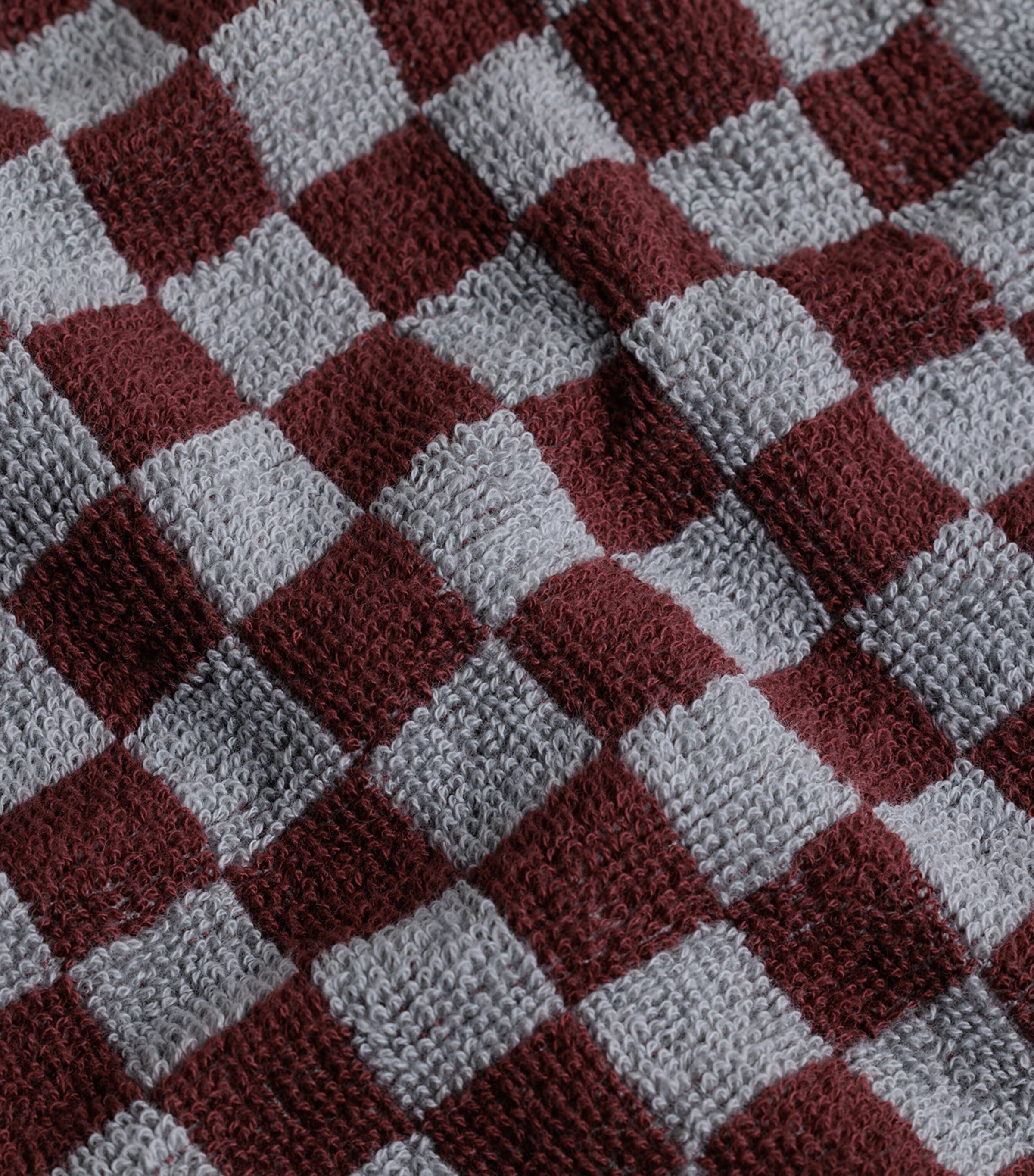 BAINA set of 4 organic cotton check pattern facecloths 30cm x 30cm - British product