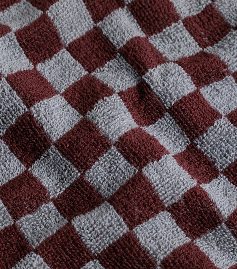 BAINA set of 4 organic cotton check pattern facecloths 30cm x 30cm - British product
