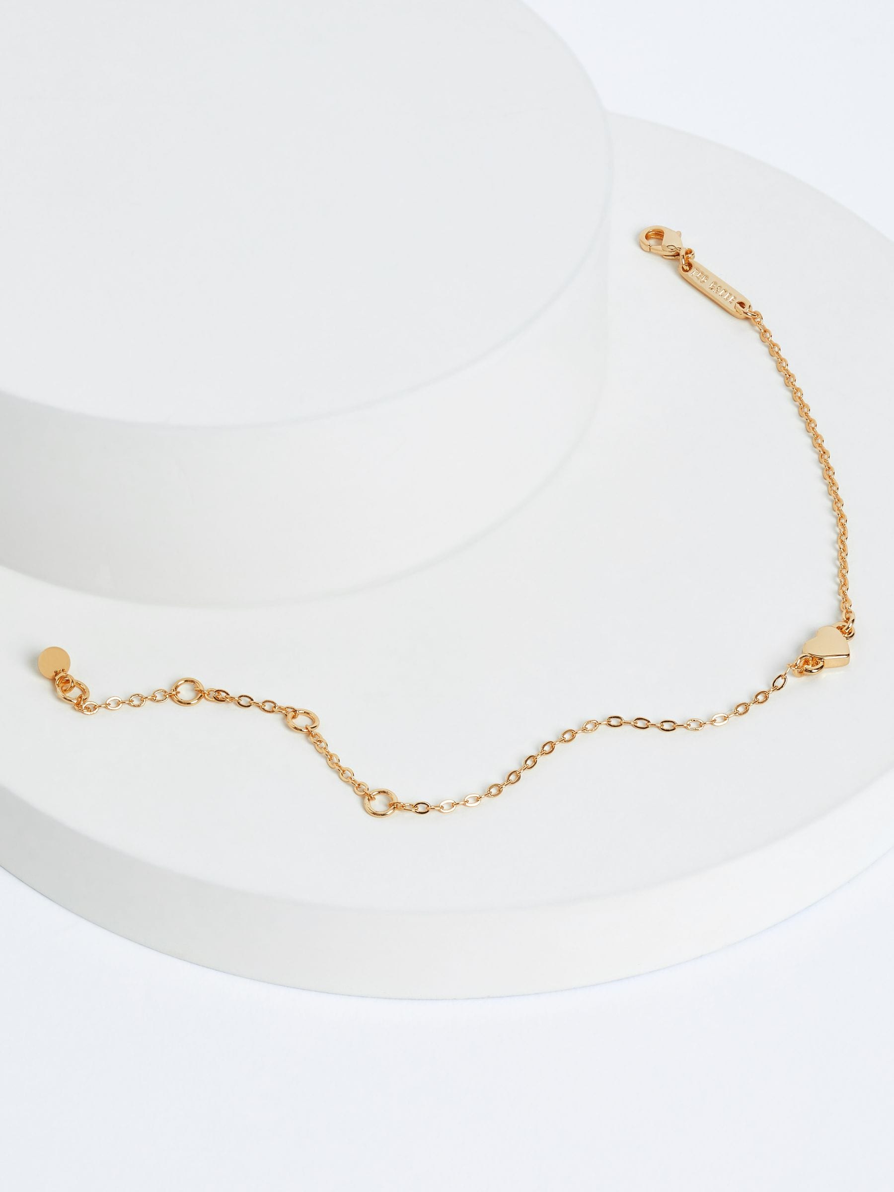 Ted Baker Tiny Heart Bracelet Gold Tone Clear Crystal 14.5-19.5cm (British brand)