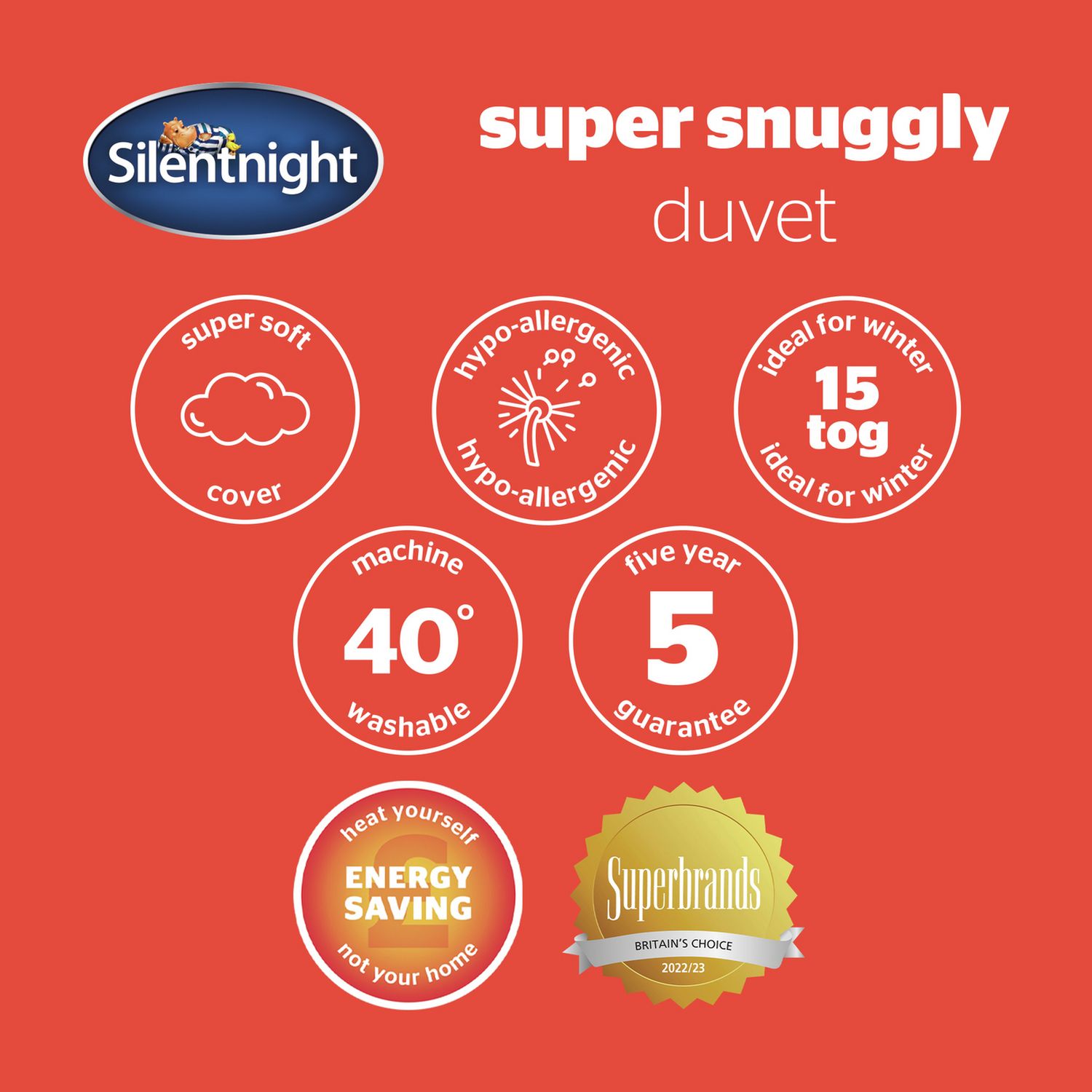 Silentnight Super Snuggly 15 Tog Double Duvet (British brand)