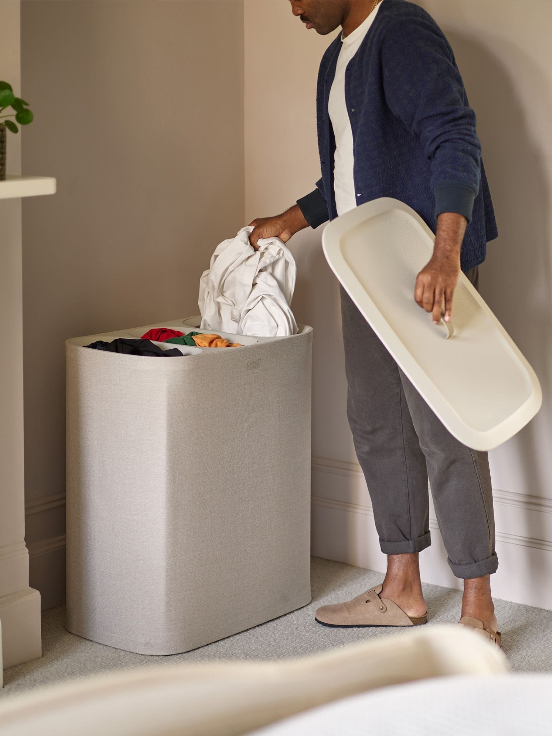 Joseph Joseph Ecru Tota Trio 90L laundry separation basket, UK version