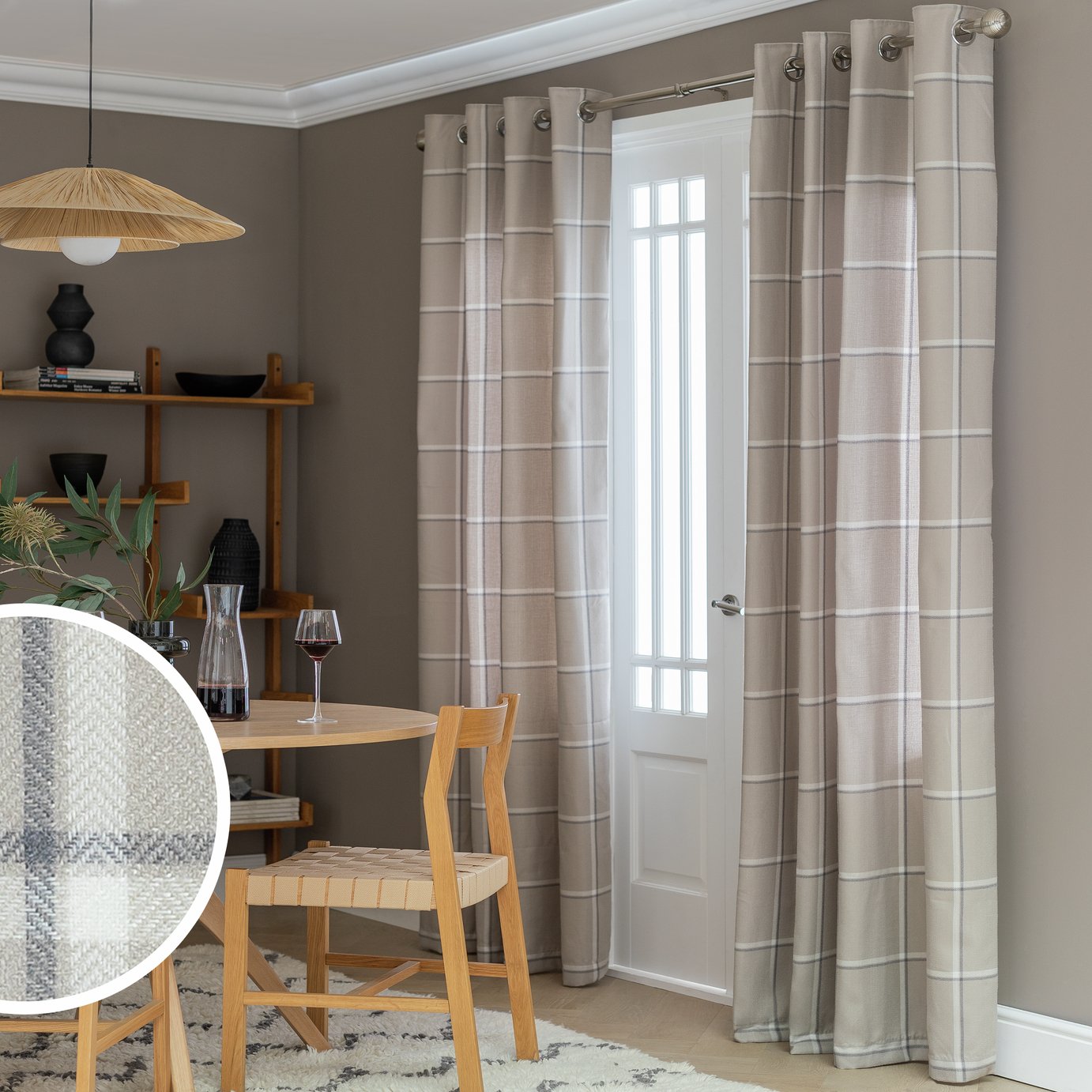 Habitat Eyelet Curtains Natural 117x183cm, UK version