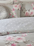 Catherine Lansfield Floral Duvet Cover Set Grey Canterbury - British product