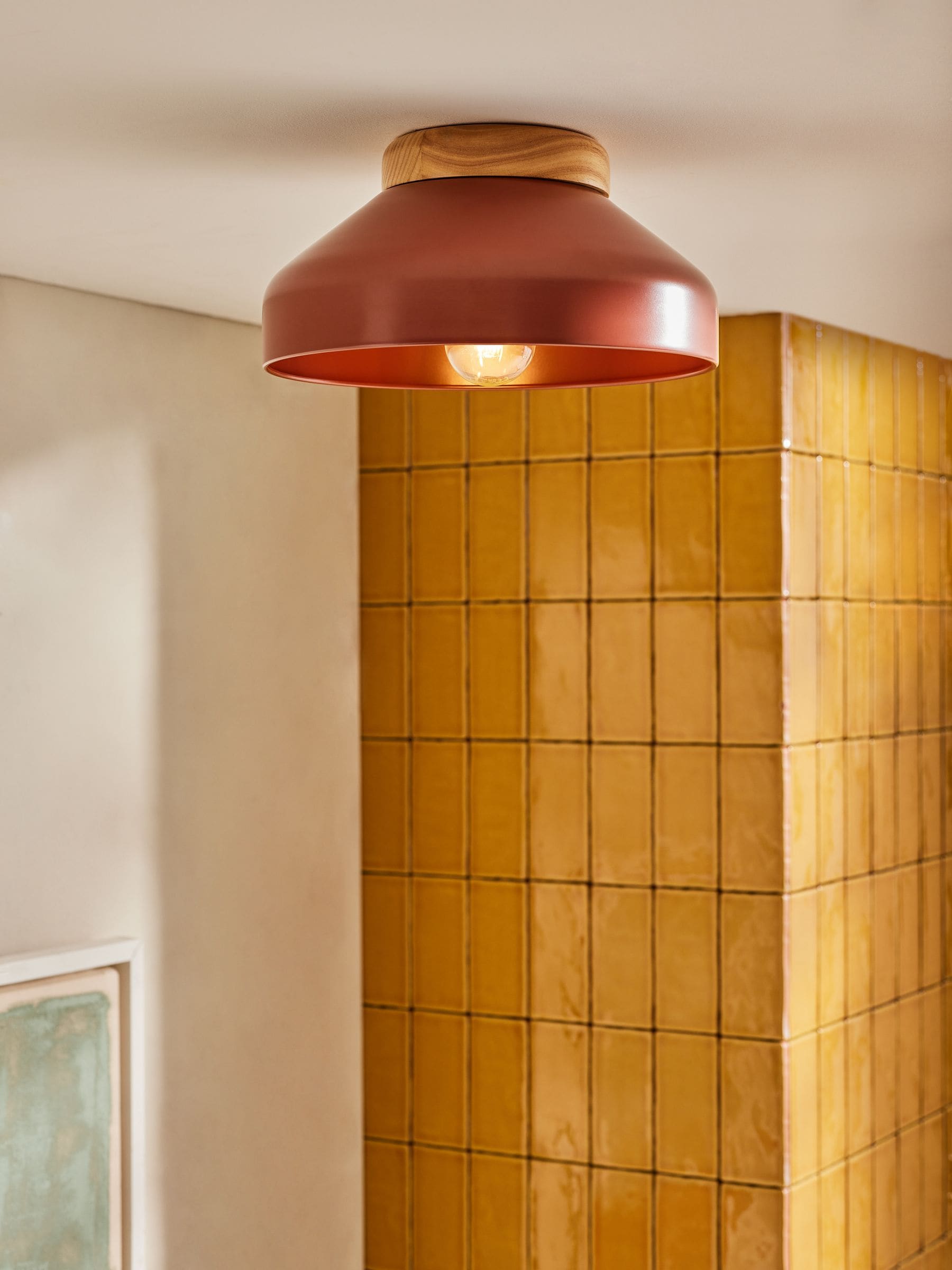MADE.COM Cream Albert flush fitting ceiling light - British product
