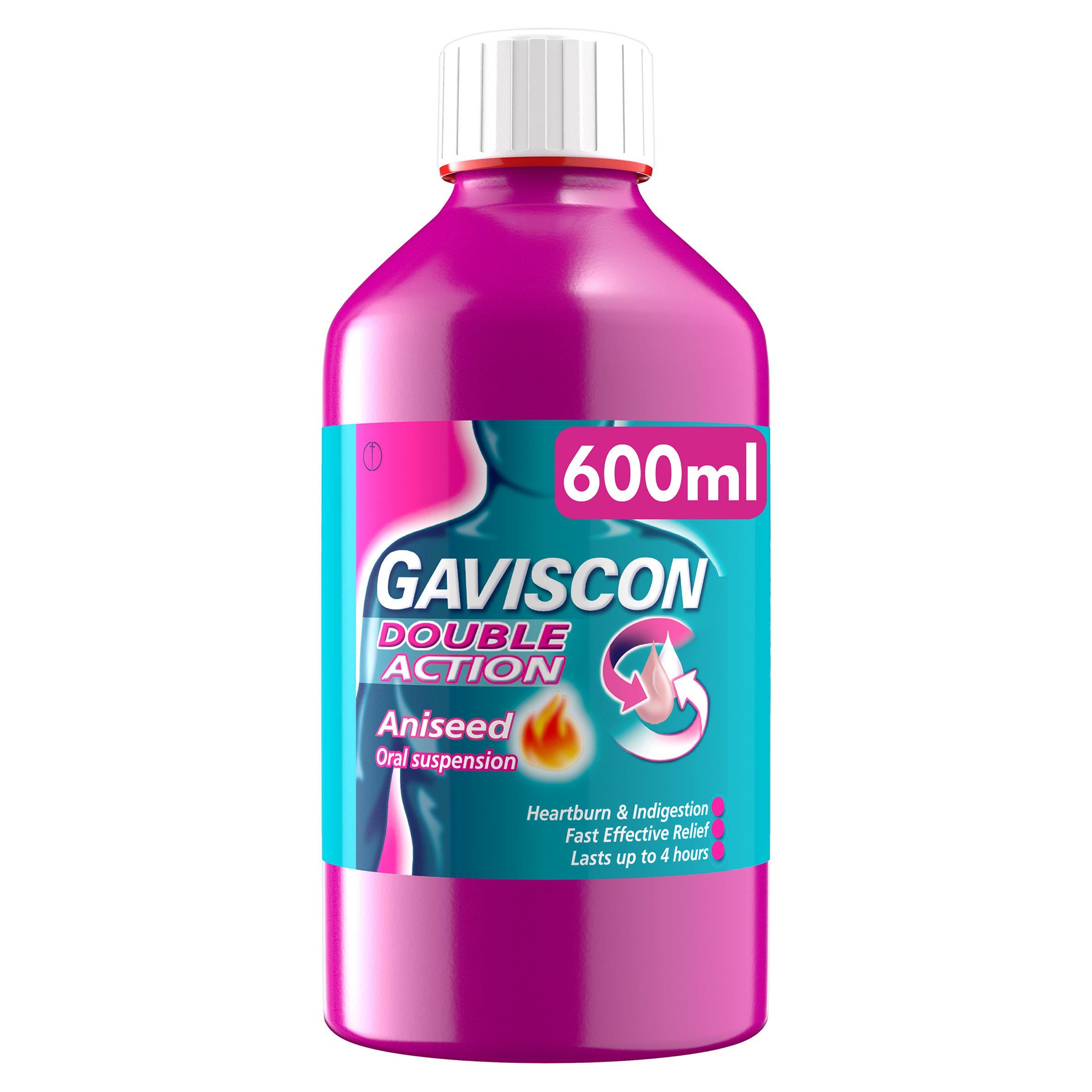 Gaviscon Double Action Aniseed Liquid Oral Suspension 600ml stomach & bowel Sainsburys   