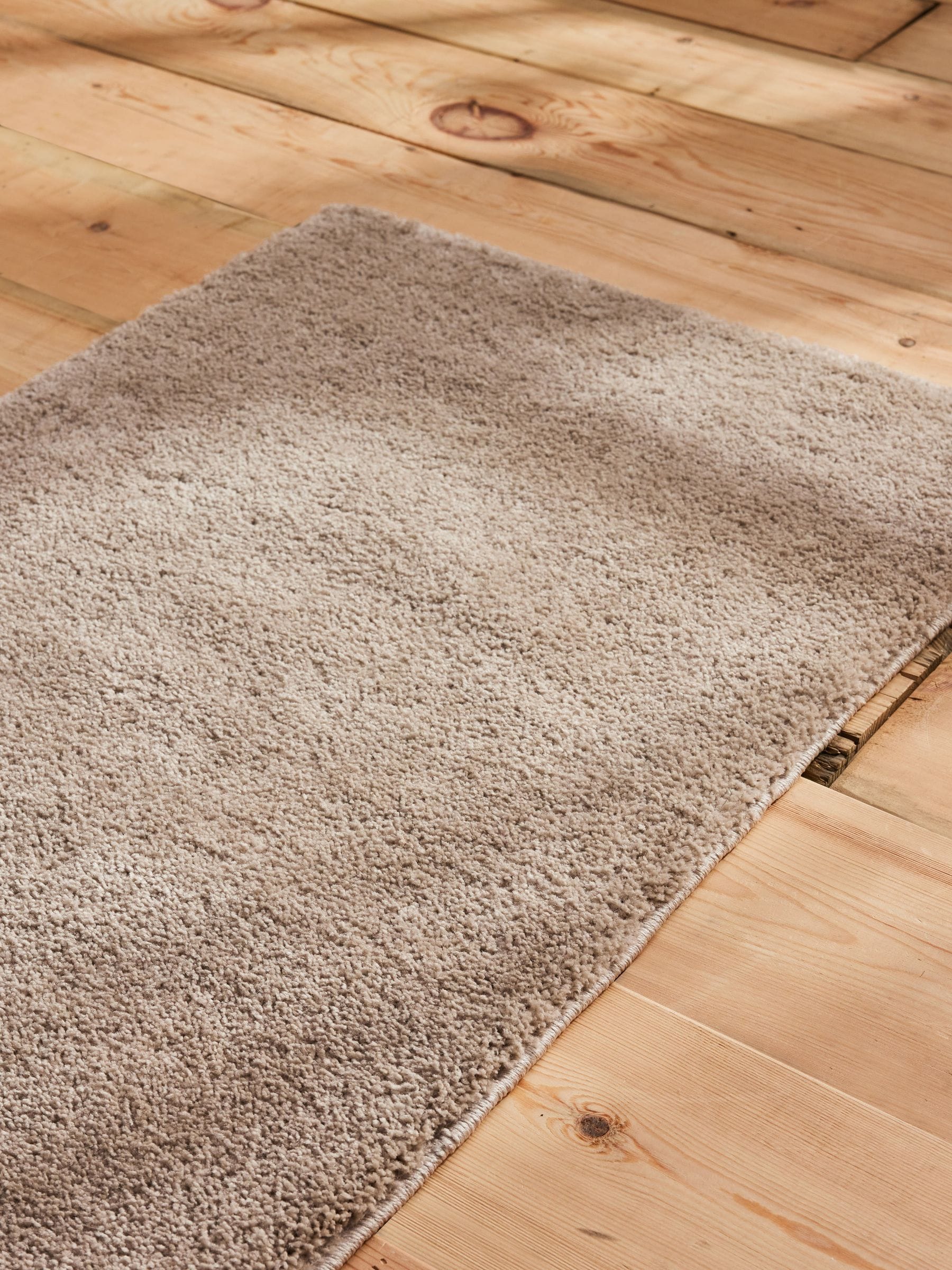 Light grey cosy washable shaggy runner rug, imported from the UK