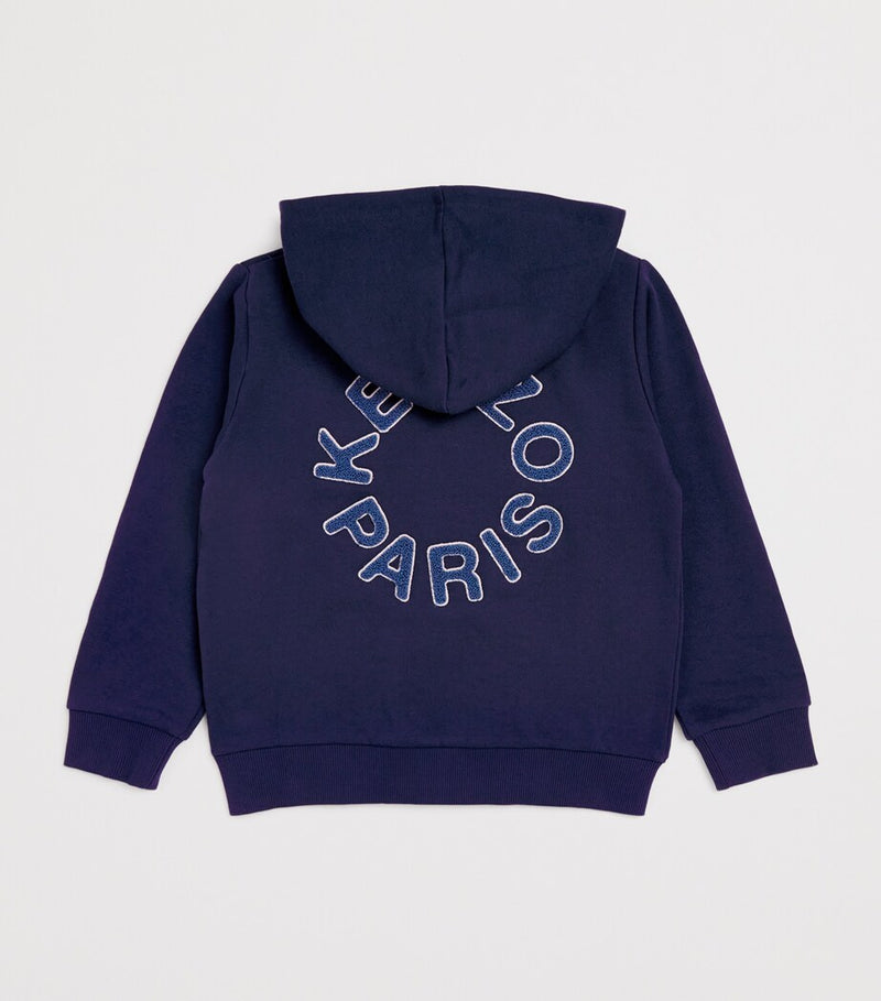 Kenzo kids cotton logo zip hoodie 5-14 years, UK version