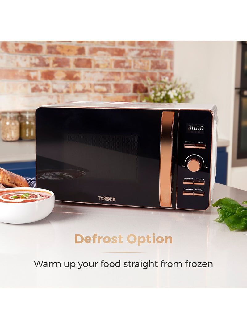 Tower White/Rose Gold 20L microwave (British brand)