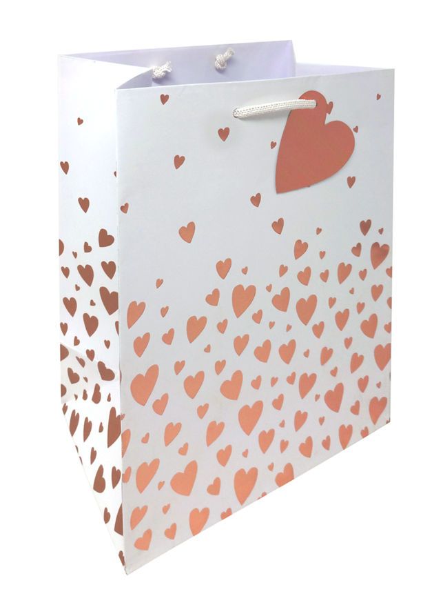 George Home Rose Gold Heart Medium Gift Bag General Household ASDA   