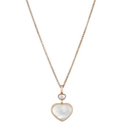 Harrods Chopard Happy Hearts Rose Gold and Diamond Pendant- Buy online at McGrocer