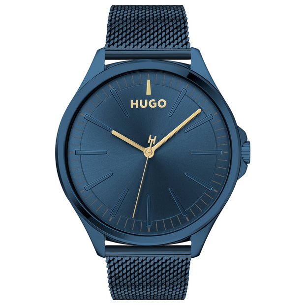 HUGO blue mesh bracelet watch 43mm - British product