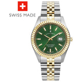 Jacques du Manoir Unisex Green Dial Two Tone Bracelet Watch